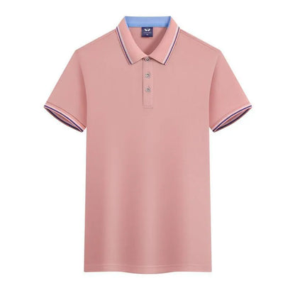 Slim fit ice silk quick-drying polo shirt for work clothes in blue gray colour