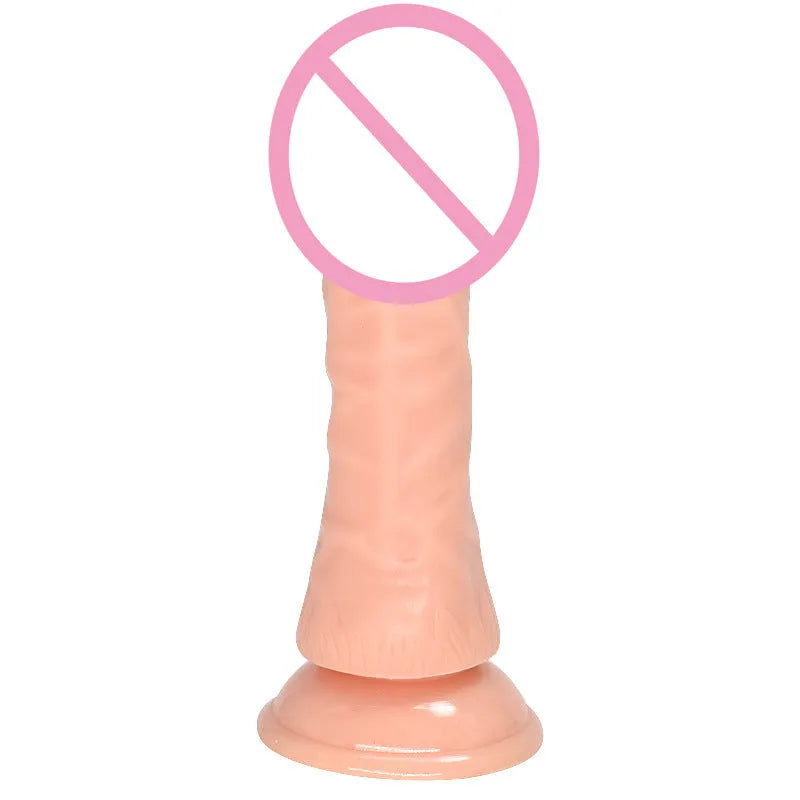 Skin colour bullet-shaped butt plug showing tapered design, 17.5cm length