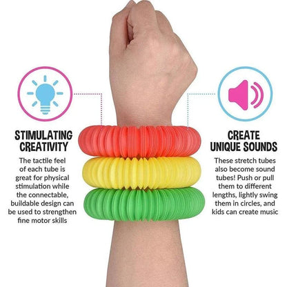 Vibrant, coiled plastic toy for creative, sensory-stimulating playtime