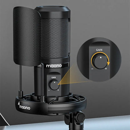 USB condenser microphone with tripod and shock rack in PM461 colour for desktop recording