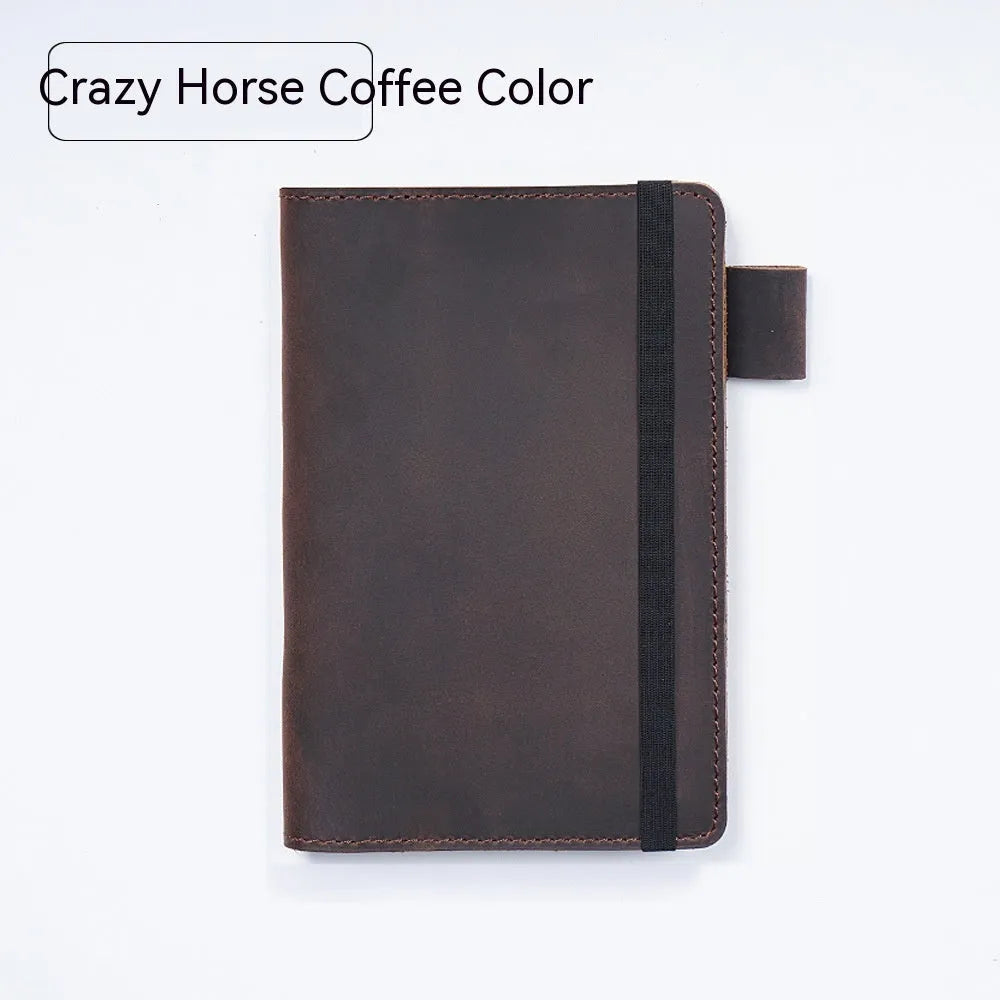 Handmade cowhide notebook with wood-free paper in traditional 9x14cm format