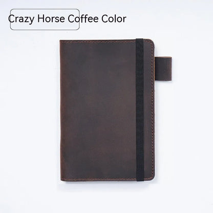 Handmade cowhide notebook with wood-free paper in traditional 9x14cm format