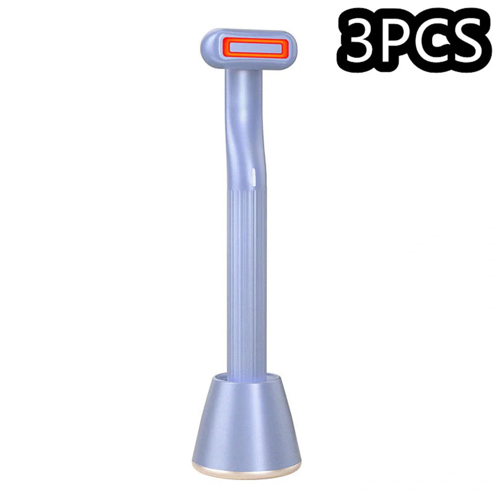360 Degrees Rotary Eye Massage Wand with red LED light therapy and therapeutic warmth