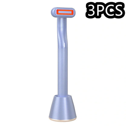 360 Degrees Rotary Eye Massage Wand with red LED light therapy and therapeutic warmth