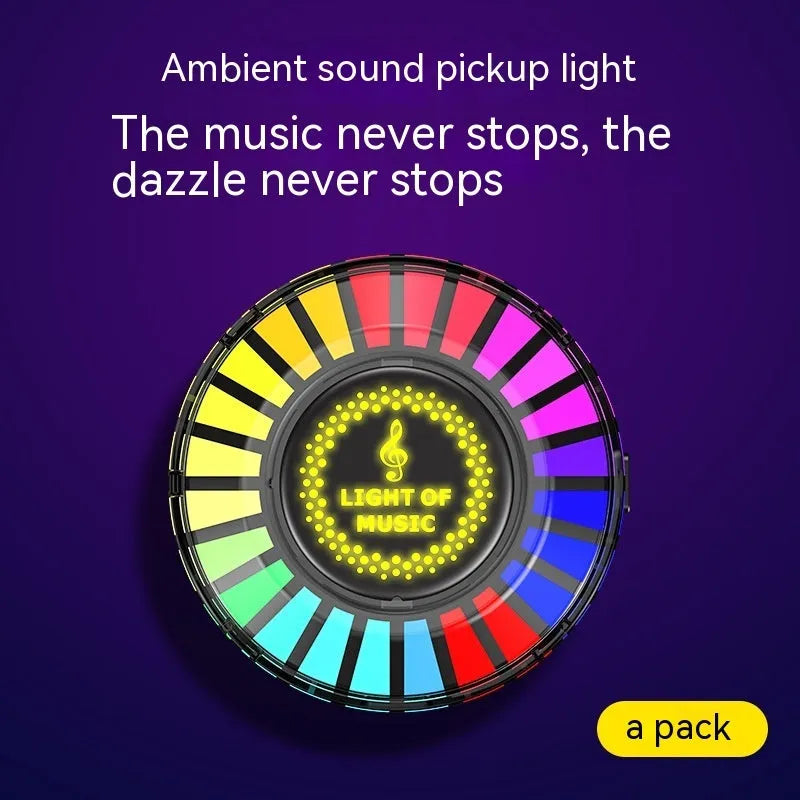 Black square magnetic RGB ambience light panel measuring 60x60cm on a dashboard.