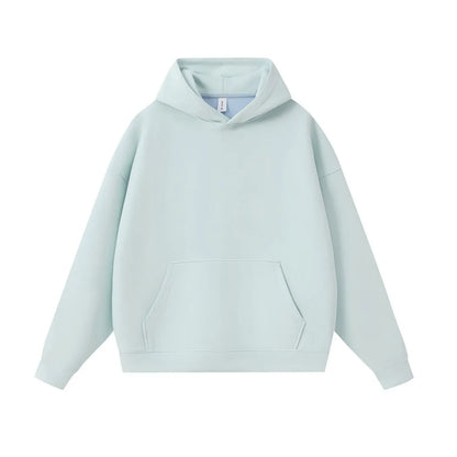 Unisex loose pullover hoodie in polyester, long sleeve, available in seven colours and sizes S to 3XL