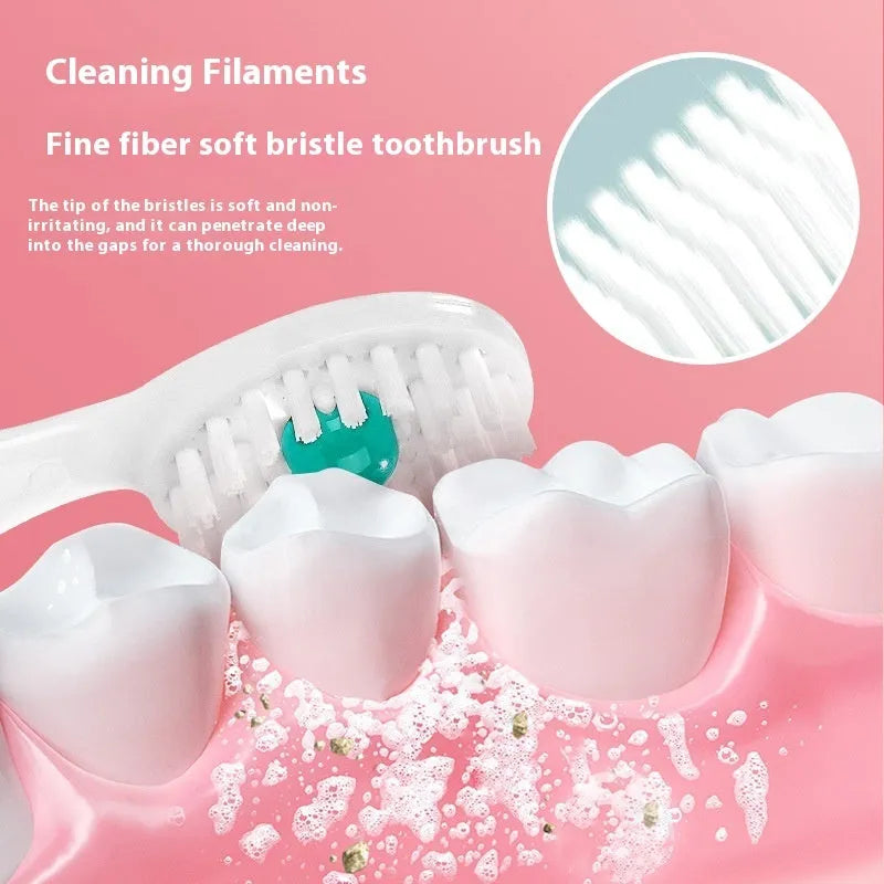 Box of 20 disposable bead toothbrches in individual packaging with mint, peach and plum green tea flavour options