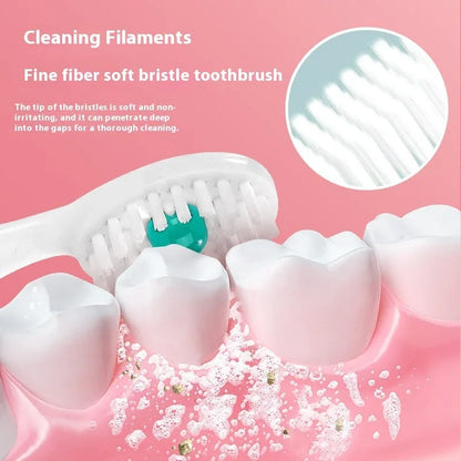 Box of 20 disposable bead toothbrches in individual packaging with mint, peach and plum green tea flavour options
