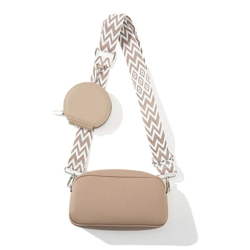 Soft PU women's one-shoulder crossbody bag in horizontal square shape with single strap
