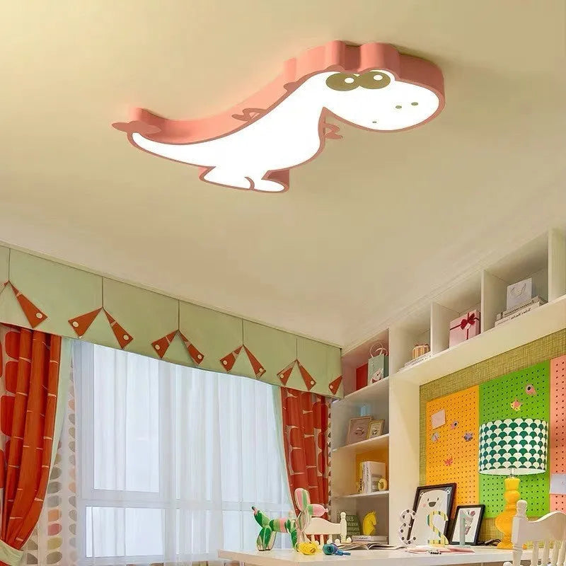 Cartoon dinosaur design ceiling light with aluminium body and PVC shade, 48cm diameter