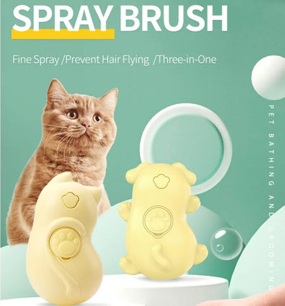 Yellow disposable pet massage and hair removal comb for cats and dogs.