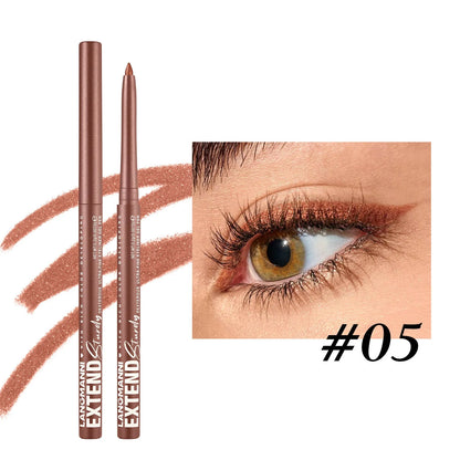 Set of 12 colourful gel glitter eyeliner pencils with matte metallic pearl finishes in waterproof smudgeproof formula