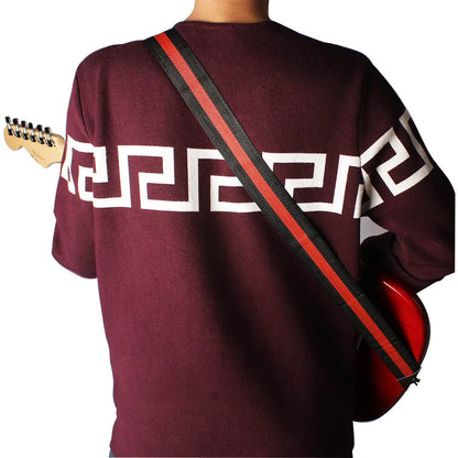 Woven crossbody strap for guitars and ukuleles in multiple colours with adjustable length