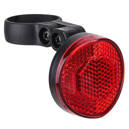Plastic bicycle seatpost taillight bracket with anti-theft feature in red or yellow