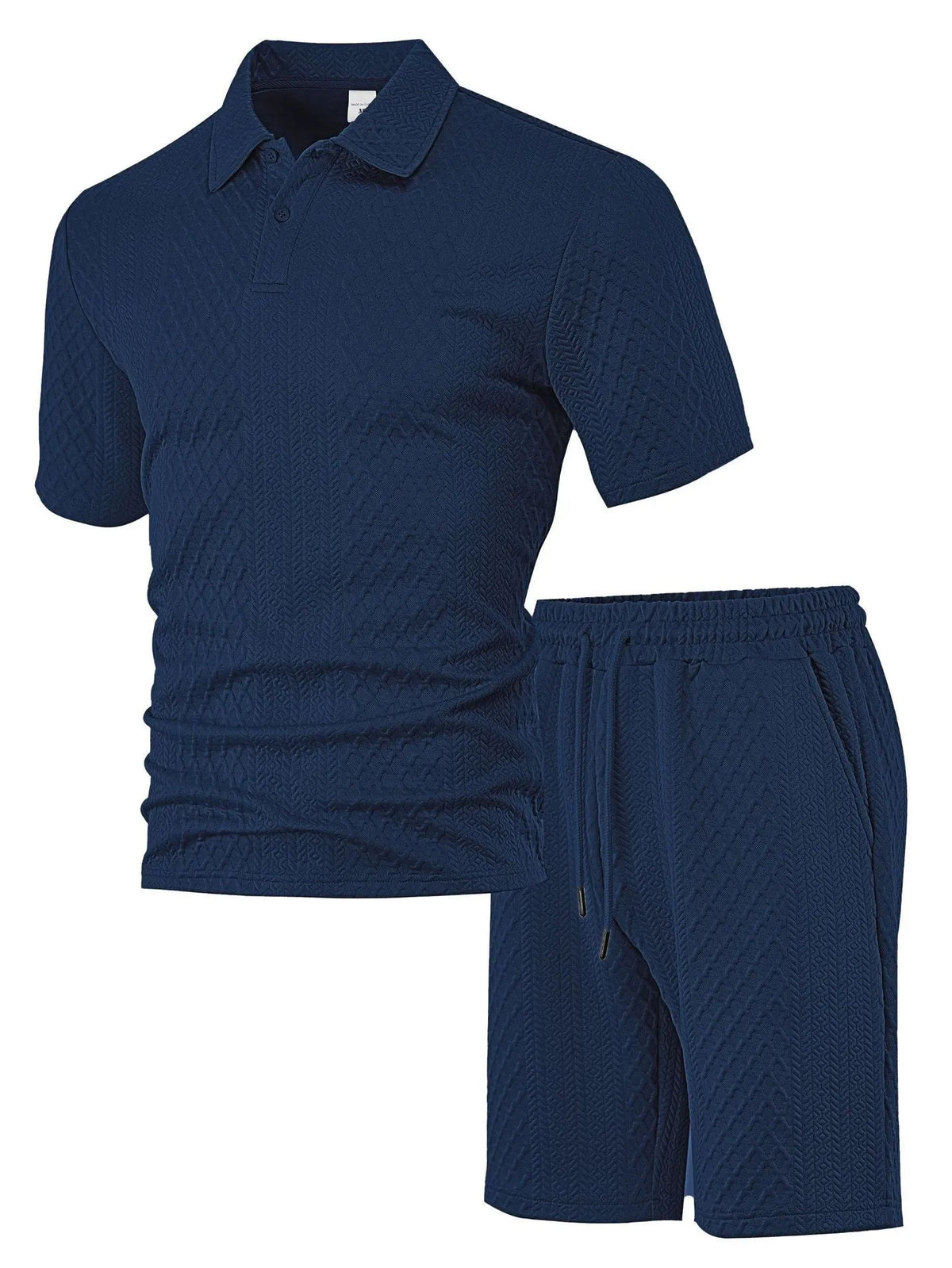 Men's patterned cloth short sleeve casual suit set in multiple colour options
