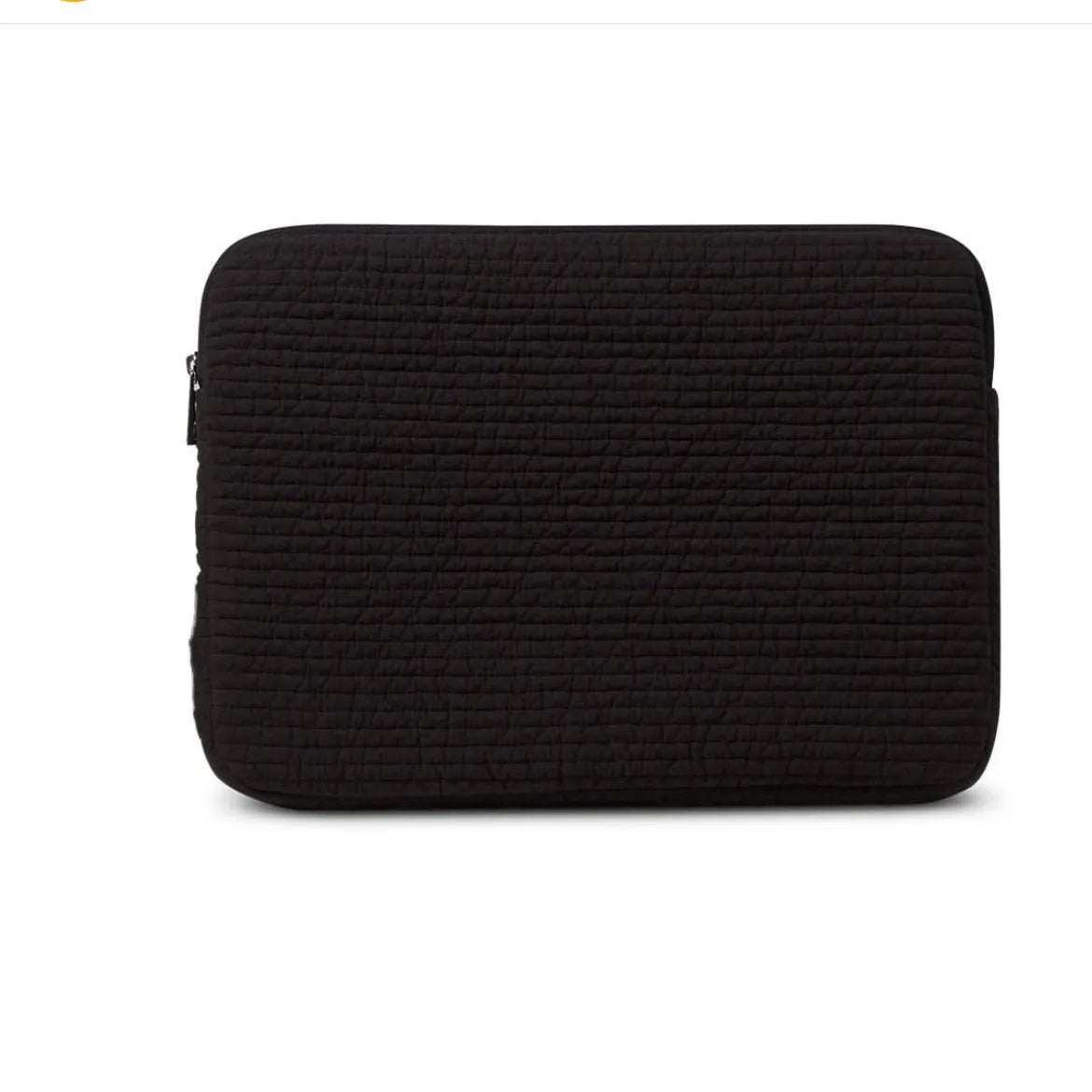 Hand-held anti-seismic laptop bag in black or white cotton cloth with tablet protection and coin pocket