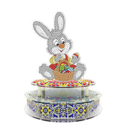 Handmade DIY diamond painting music box kit with light string and assembly tools for Halloween and Easter decoration