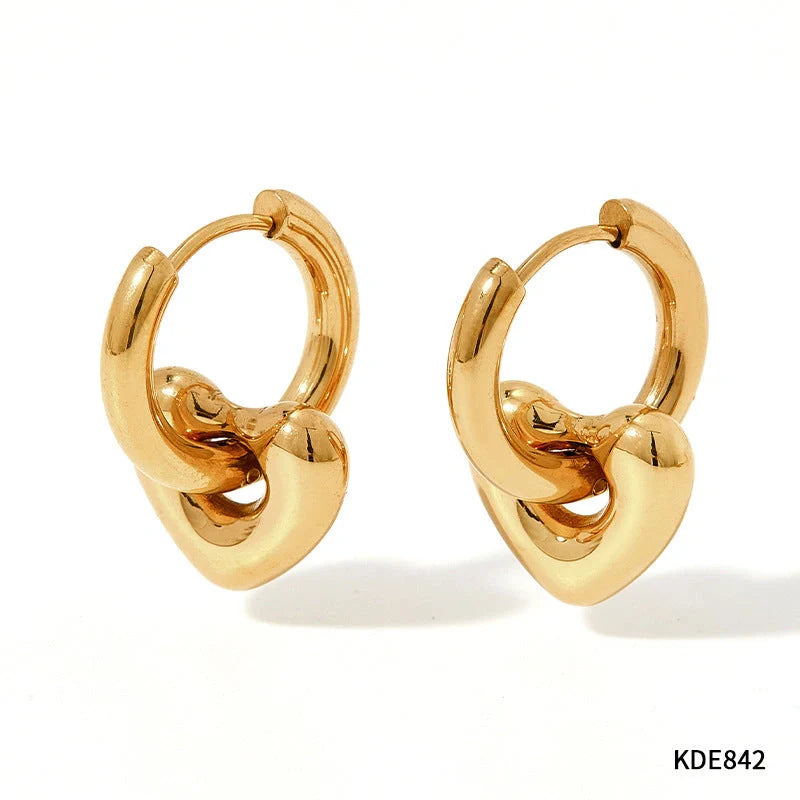 Elegant stainless steel earrings with a glossy finish, showcasing a variety of geometric shapes and colours to complement any British-inspired fashion