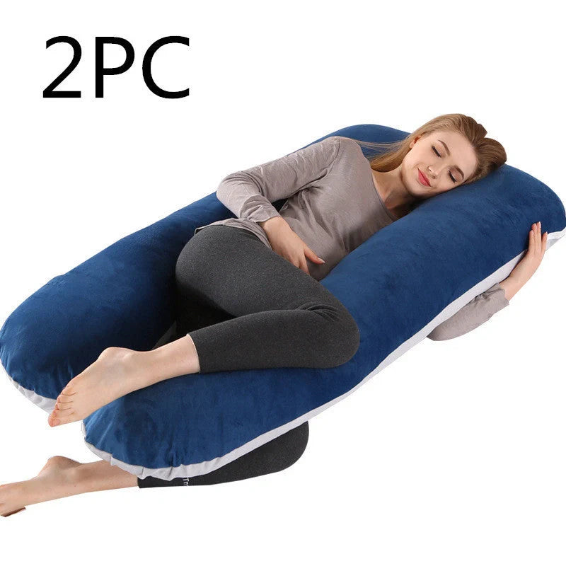 Comfort U-Shape Pregnancy Pillow with removable pure cotton cover for expectant mothers