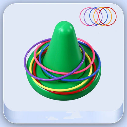 Children's balance training sensory toy with throwing rings in bright colours