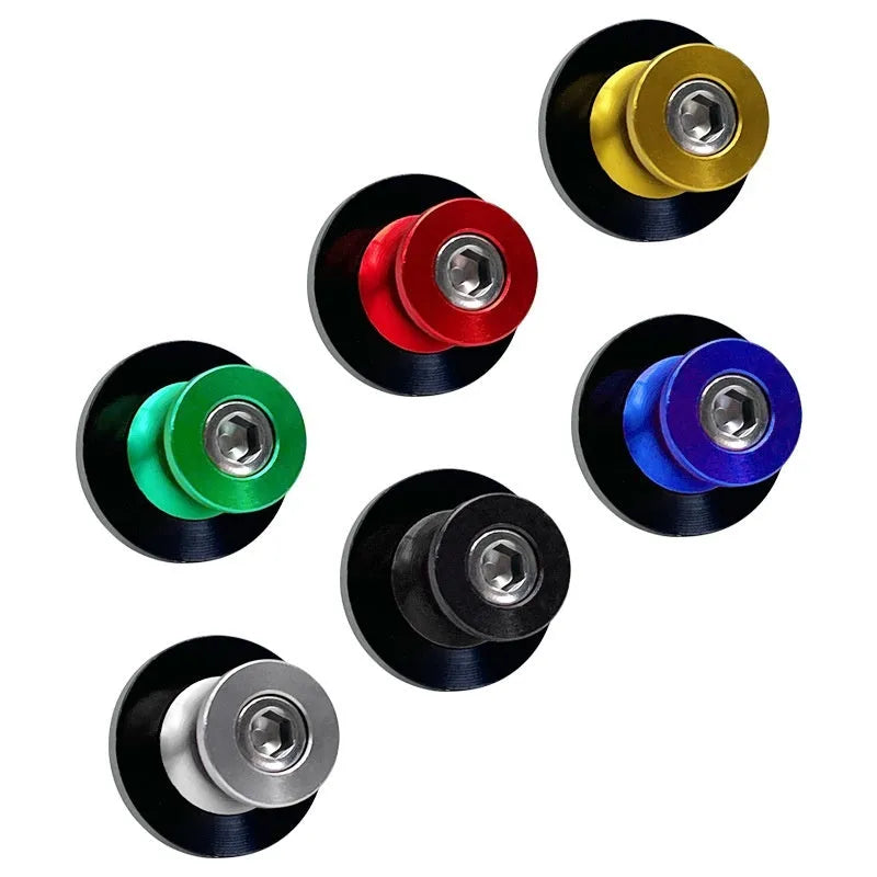 Aluminium alloy frame screw in 6mm, 8mm, and 10mm sizes, shown in blue, red, black, silver, and gold for motorbike parking lift and car trim.