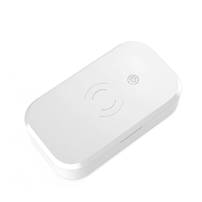 White ultraviolet disinfection box with wireless charging for nail tools and mobile phones, 380g weight, USB powered