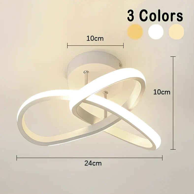 Aluminium LED ceiling light in black, 280mm long for corridor use, special shade design