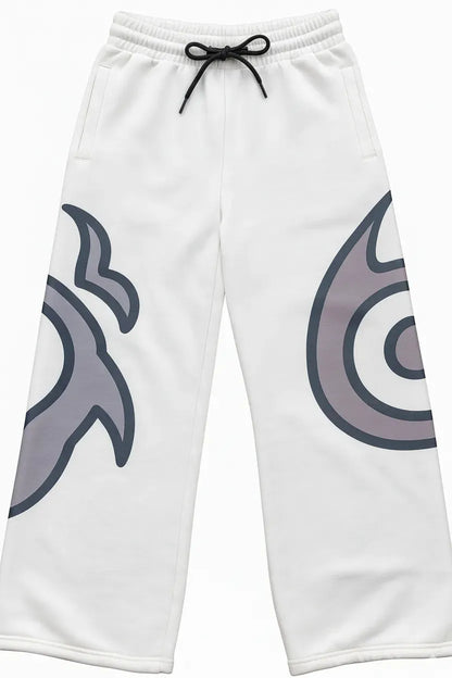 Gray casual wide leg 3D sports pants in polyester with bootcut leg and allover stereo print