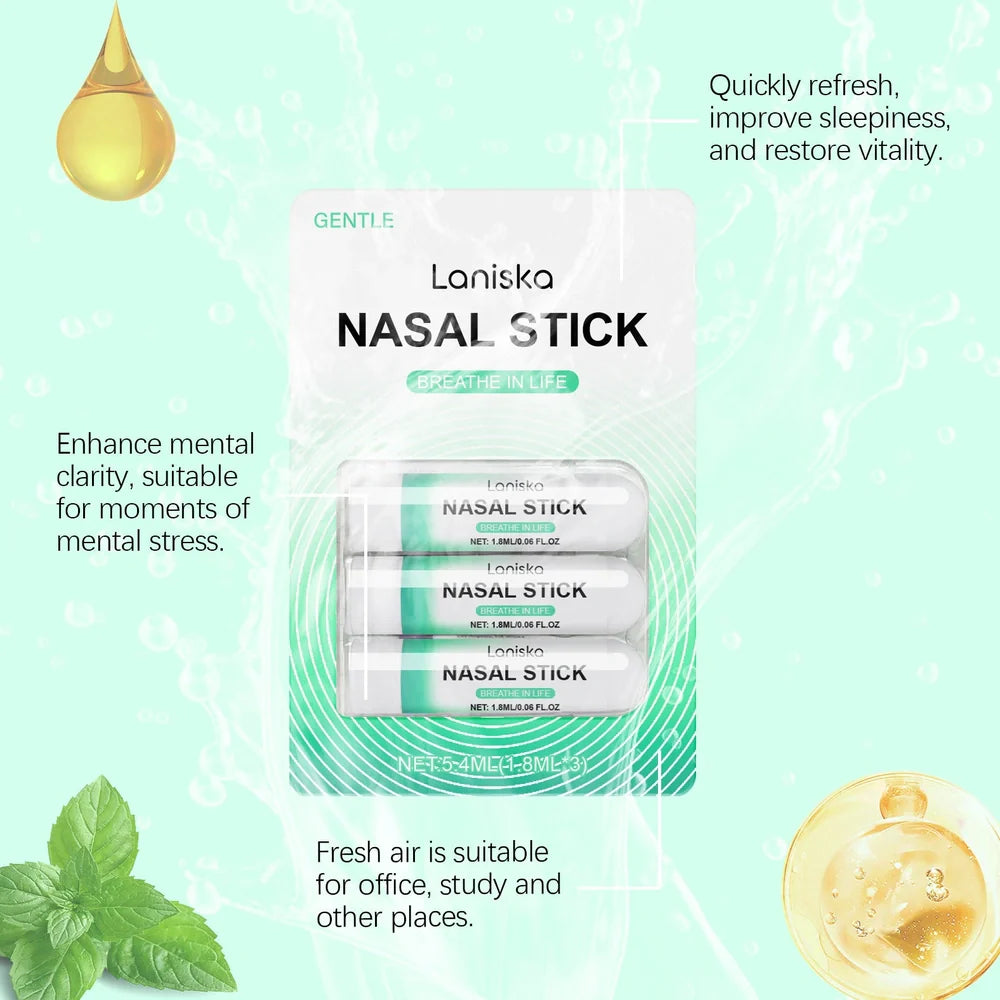Mint Cool Nose Soothing Suit with three 1.8ml spray bottles containing 5.4ml total of menthol and spearmint nasal spray
