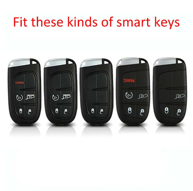 Carbon fibre pattern silicone key case for Dodge Chrysler Fiat remote keys with single bag and buckle options