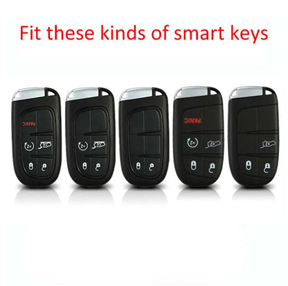 Carbon fibre pattern silicone key case for Dodge Chrysler Fiat remote keys with single bag and buckle options