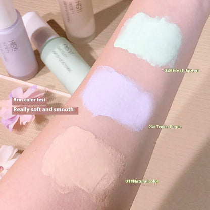 HISYI silky clear brightening makeup primer in three colour options.