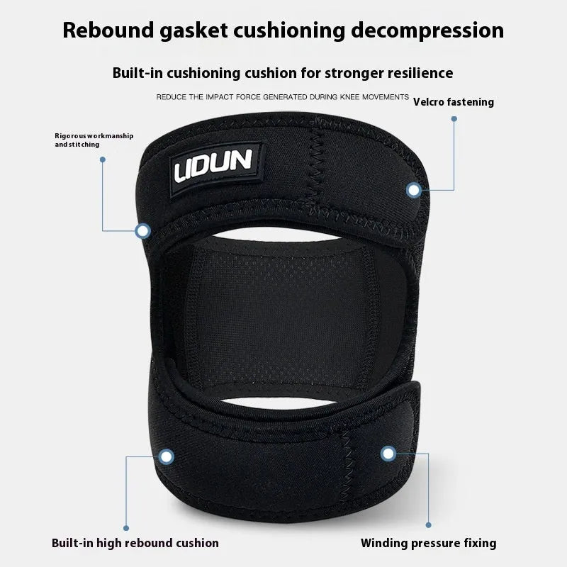 Black adjustable OK cloth knee pad with pressurized patella retinaculum for running, cycling and basketball