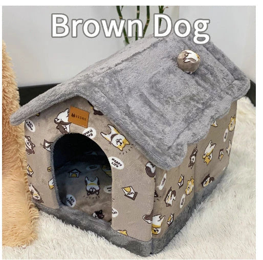 Cozy and Foldable Pet Bed for Dogs and Cats: Premium Synthetic Fur, Self-Warming, and Non-Slip Design