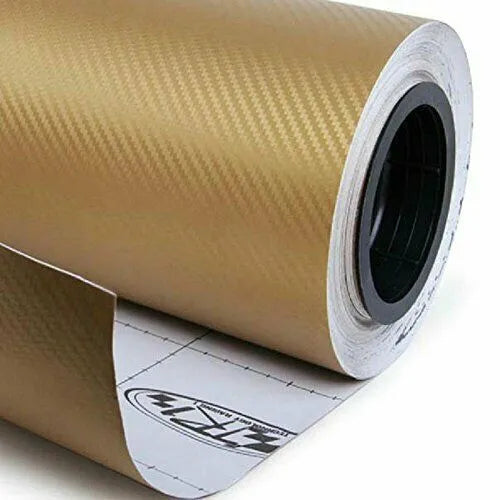 Carbon fibre car decoration sticker roll showing 3D texture in multiple colour options