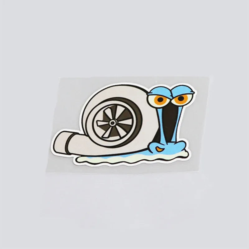 Reflective cartoon snail car sticker decal measuring 12cm by 8cm
