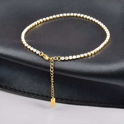 Gold titanium steel fruit anklet with 20+5cm chain and 0.25cm pendant for women's summer wear