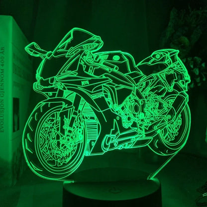 Custom 3D aeroplane hologram night light with personalised name, showing optical acrylic panel and ABS base