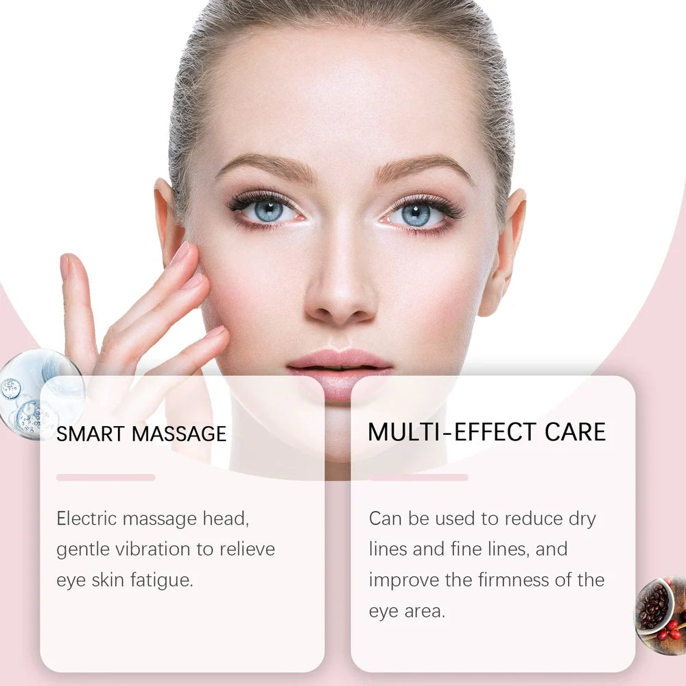 Electric firming eye cream in 7.7x11cm container with massage applicator for eye area treatment