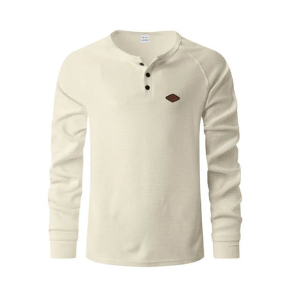 Waffle pattern raglan sleeve pullover in thin polyester fabric shown in sapphire blue
