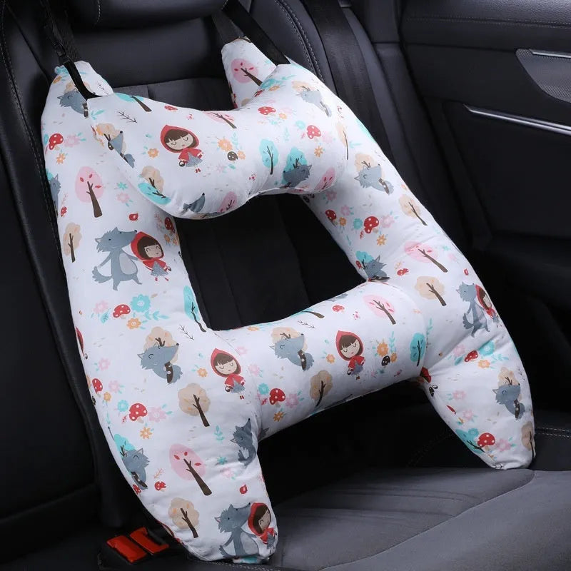 55x70cm car headrest pillow with floral skirt rabbit pattern and pearl cotton fill.