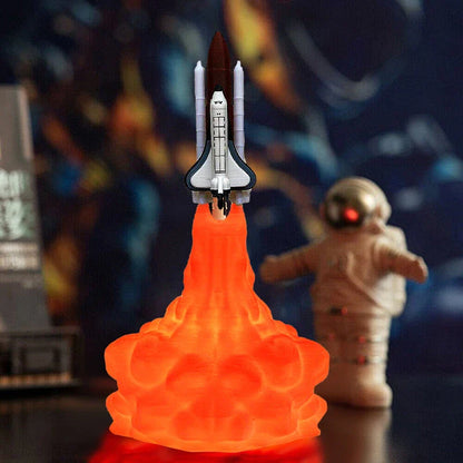 Captivating 3D-printed rocket night light with realistic silhouette and mesmerising LED glow