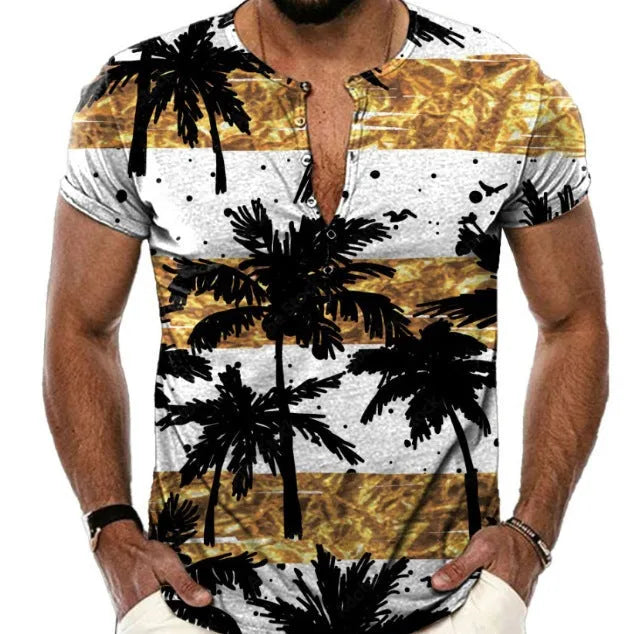 Men's simple lapel button short sleeve sport shirt in polyester bird eye cloth, shown in a neutral colour.
