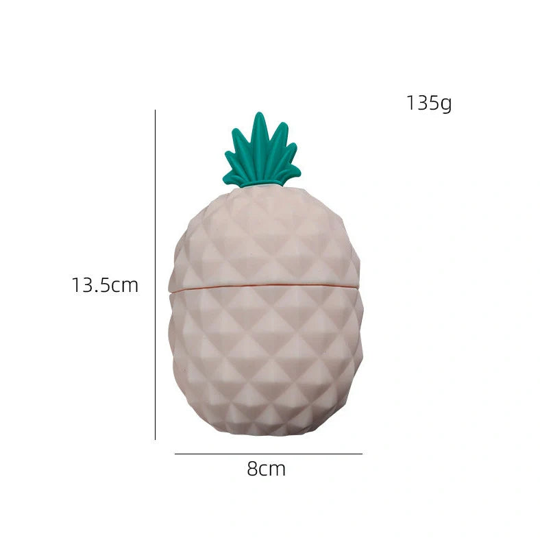 Silicone facial ice roller mold measuring 14.5cm by 7cm with pineapple and single horn style options