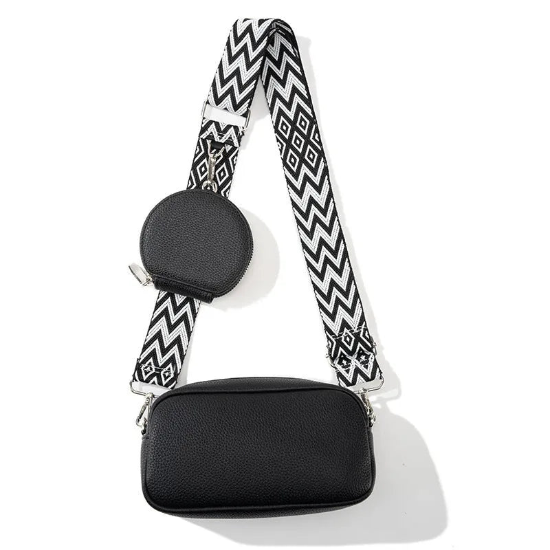 Soft PU women's one-shoulder crossbody bag in horizontal square shape with single strap