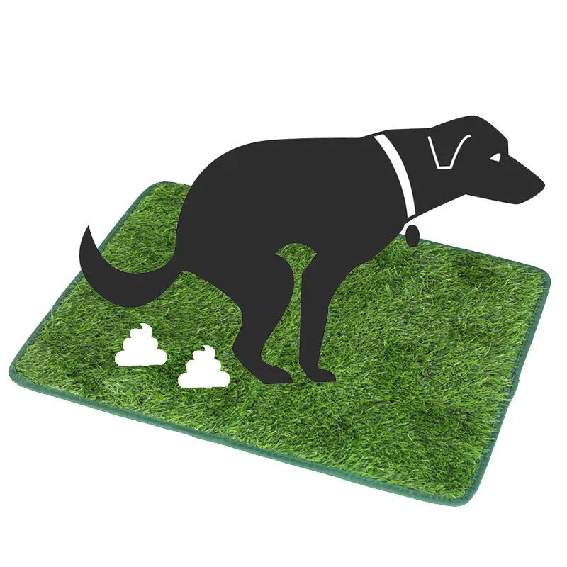 Artificial grass dog toilet training mat with drainage base tray
