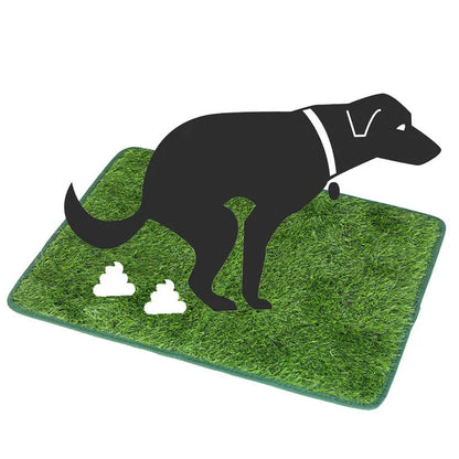 Artificial grass dog toilet training mat with drainage base tray