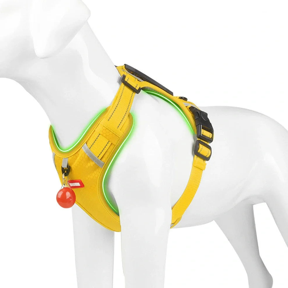 Reflective pet chest strap in multiple colours with adjustable design for night walk safety