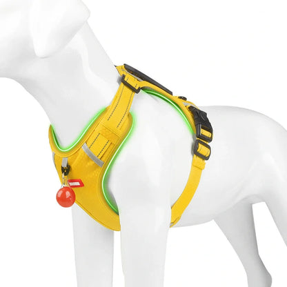 Reflective pet chest strap in multiple colours with adjustable design for night walk safety