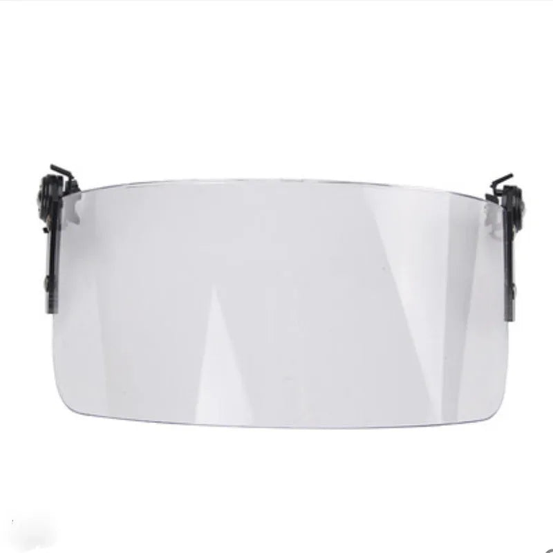 Transparent helmet face mask with clear PC lens for guide rail attachment